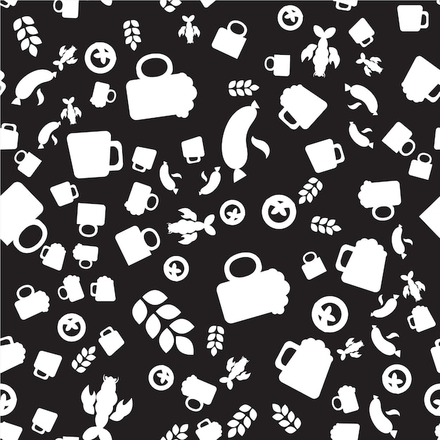 Oktoberfest Seamless Pattern With Drink and Food