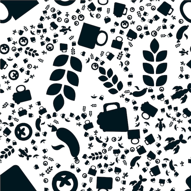 Oktoberfest Seamless Pattern With Drink and Food