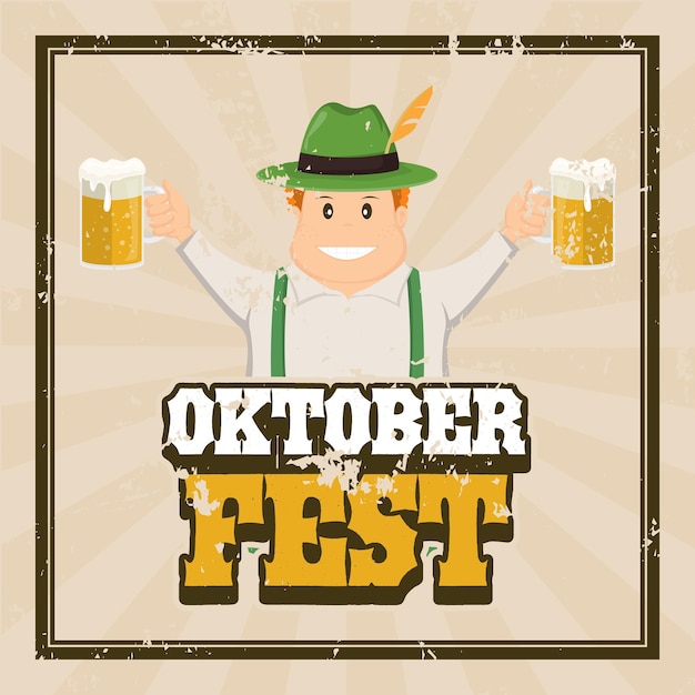 oktoberfest vintage poster, retro background