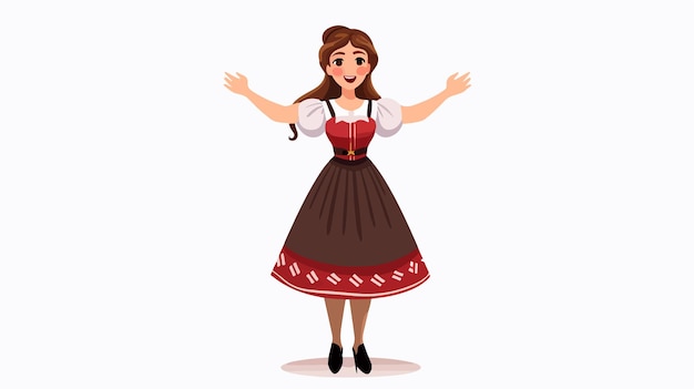 Vector oktoberfest woman avatar cartoon character icon