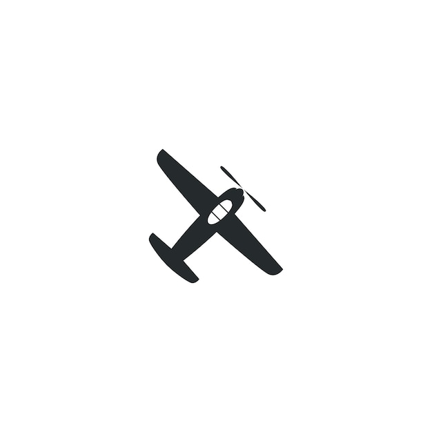 Old airplane vector icon illustration