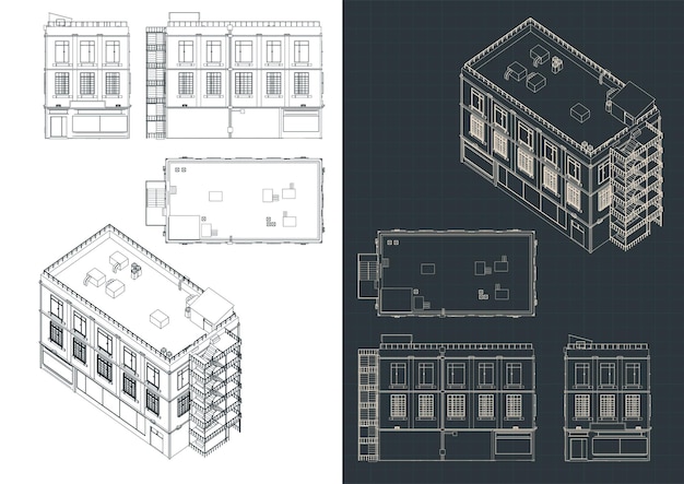 Old building blueprints