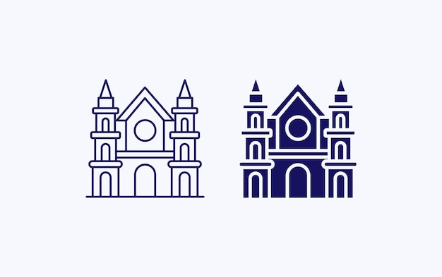 Old Building vector illustration icon