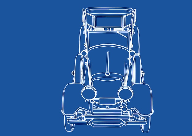 Old car drawing vectorx9