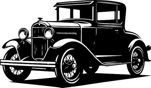 Old Car Silhouette Clip Art vector clip art black color silhouette