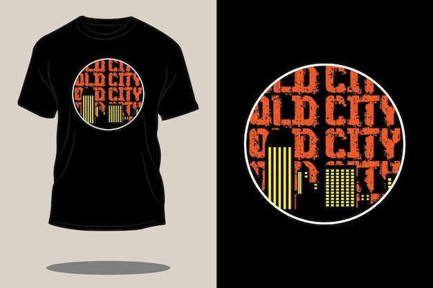 Old city retro t shirt design