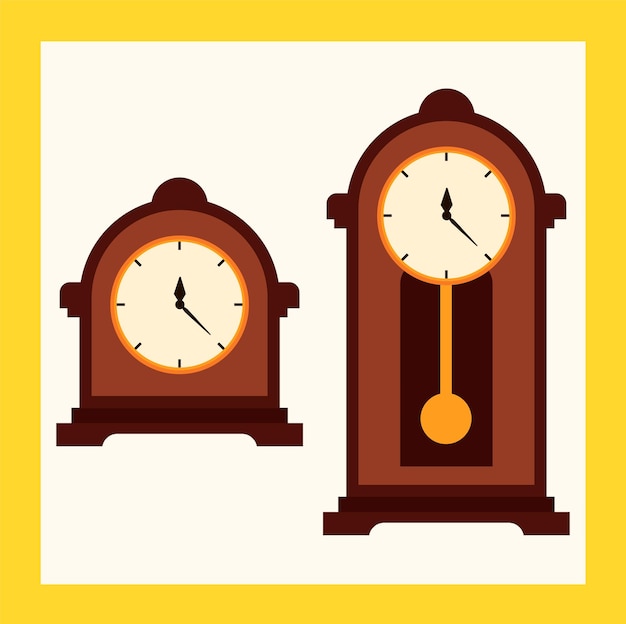 old clock cartoon icon vector illustration