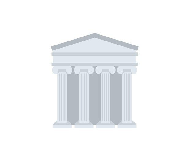 Old column building vector isolated icon. Old column building emoji illustration