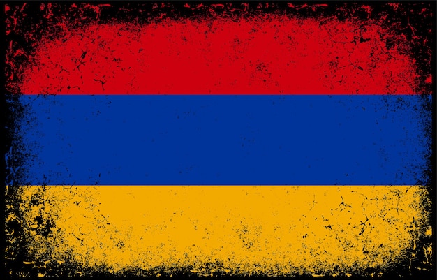 Old dirty grunge vintage armenia national flag illustration