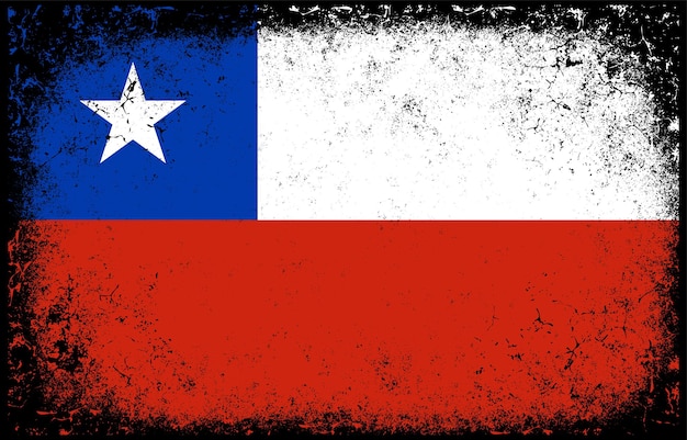 old dirty grunge vintage chile national flag illustration