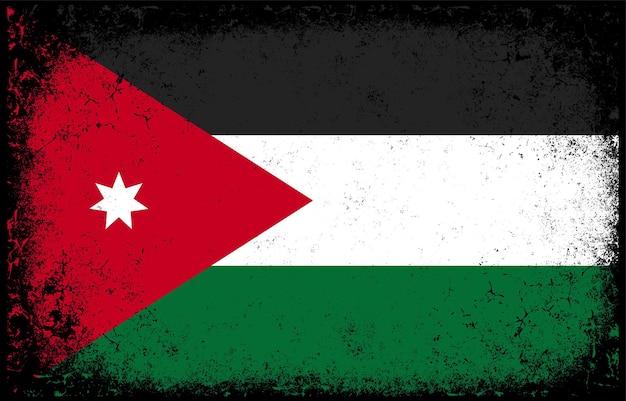 old dirty grunge vintage jordania national flag background