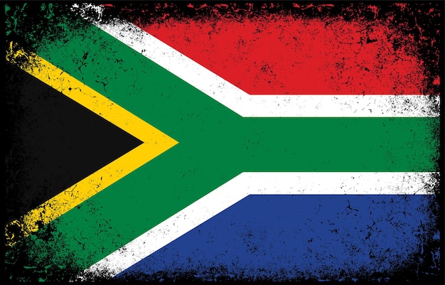 old dirty grunge vintage south africa national flag illustration