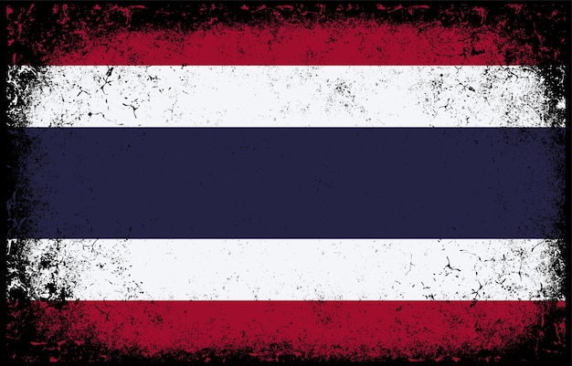 old dirty grunge vintage thailand national flag illustration