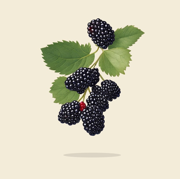 Vector old illustration of blackberries