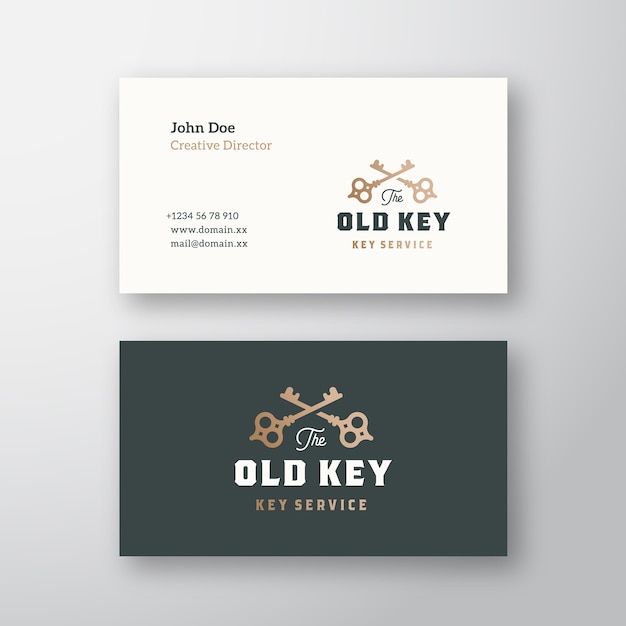 The Old Key Abstract Sign or Logo and Business Card