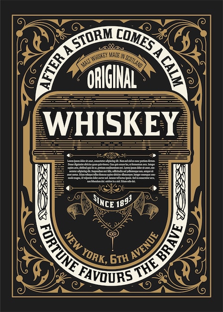 Old  label design for Whiskey and Wine label