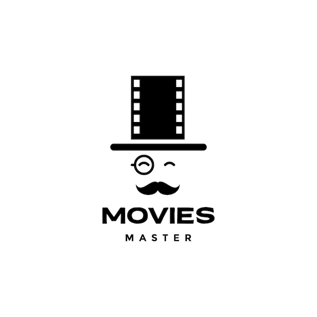 Old man detective with cinema logo design