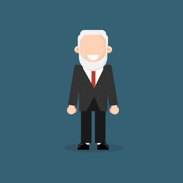 old man flat design