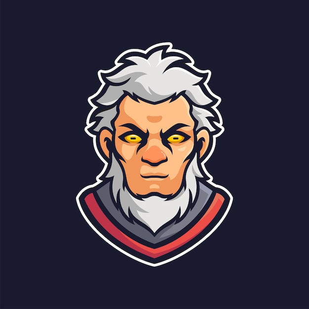 The Old Man Mascot E-sports Logo Character