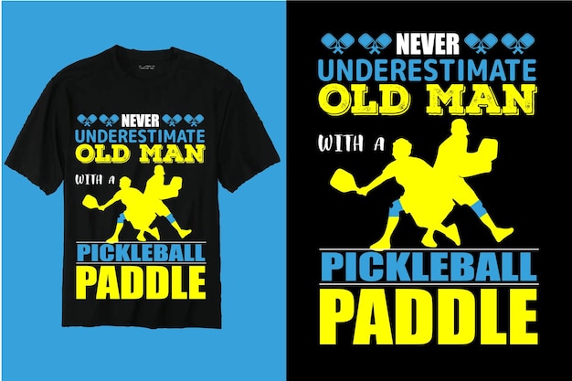 old man picklball t shirt design