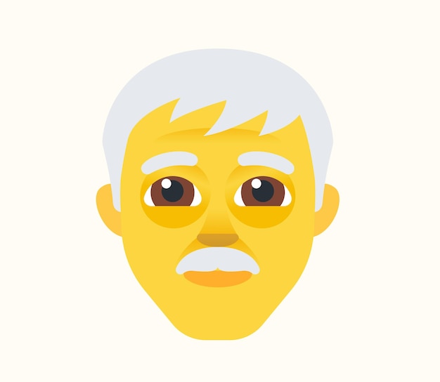 Old man Vector Isolated Character. Old man Icon