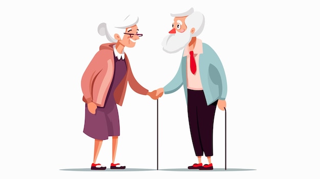 Old Man and Woman Sick Vector Illustration of Old Mens and Womens Disease