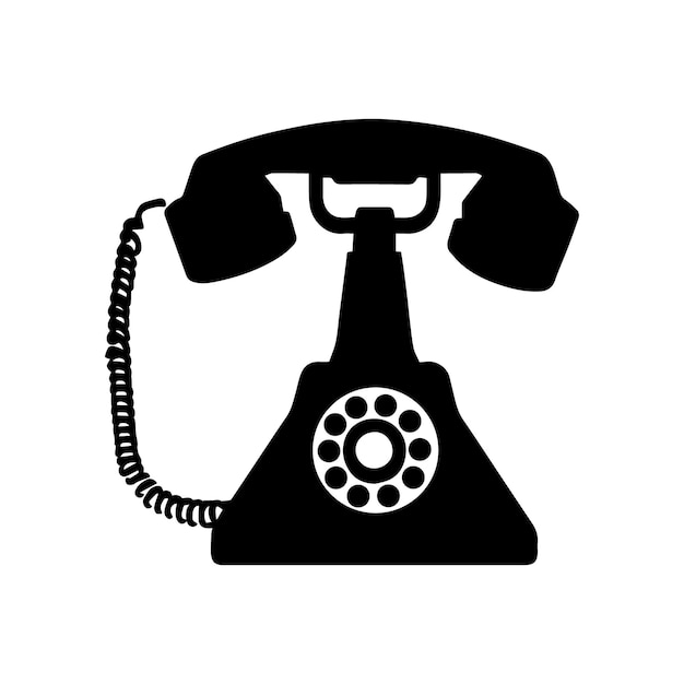 a old model telephone vector silhouette