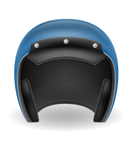 Old motorcyclist helmet for driving a motorbike vector illustration