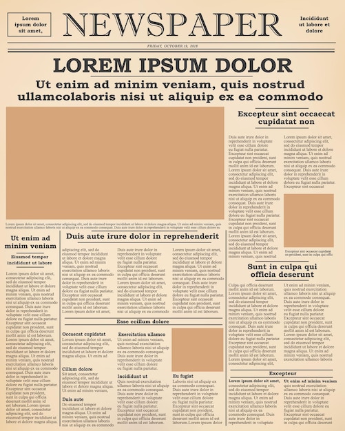 Old newspaper front page