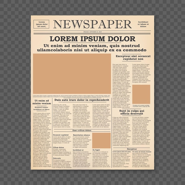 Old newspaper front page