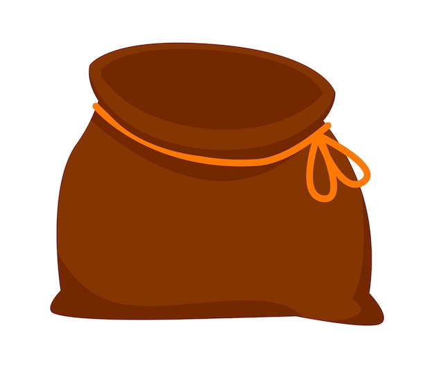 Old Opened Bag or Sack Vector illustration