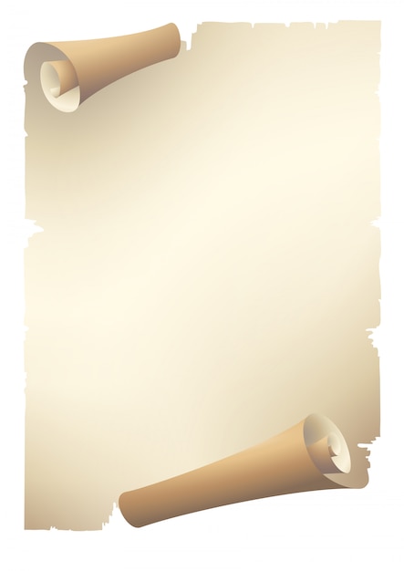 Vector old paper scroll banner