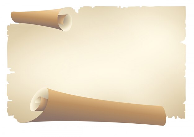 Vector old paper scroll banner