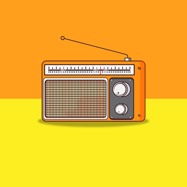 old Radio cartoon illustration