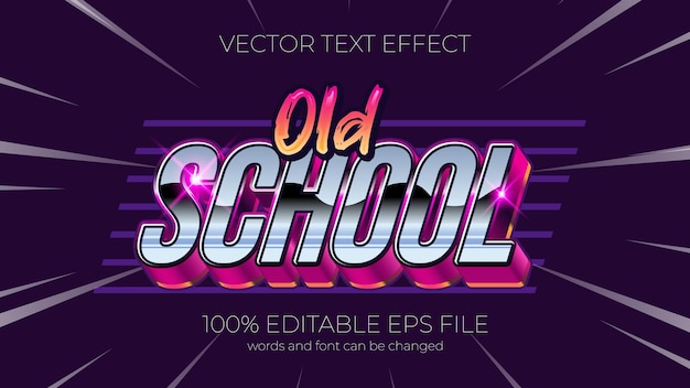 Old school editable text effect style EPS editable text effect