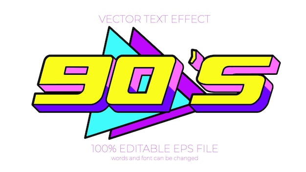 Old school editable text effect style EPS editable text effect