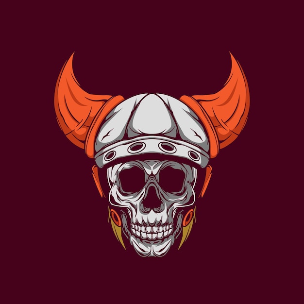 THE OLD SKULL WITH VIKING HELMET