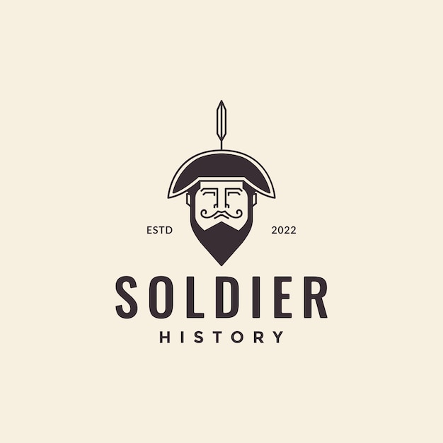 Old soldier beard kingdom logo design