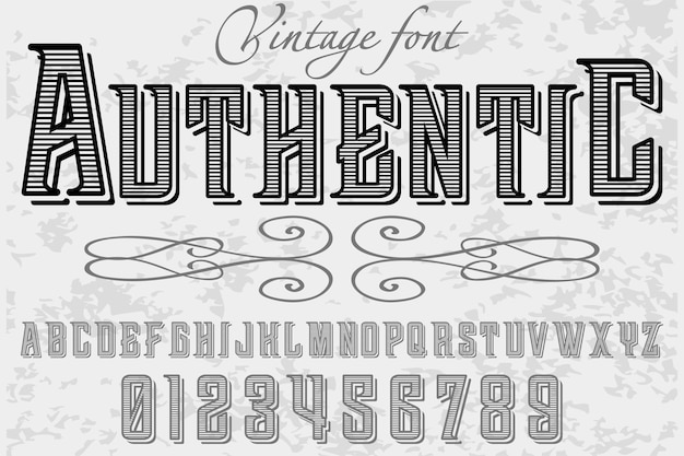 old style alphabet design authentic