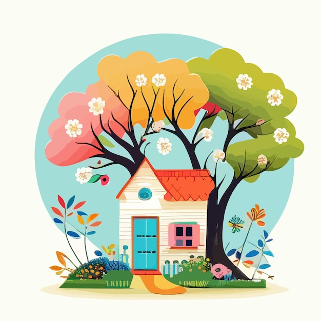 Old style home vector illustration