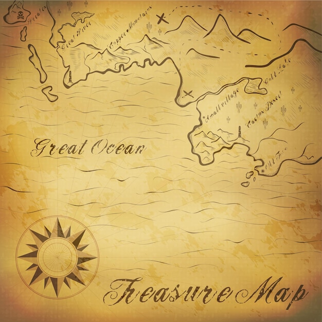 Vector old treasure map