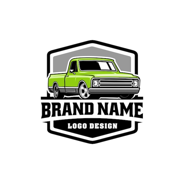 Old truck american retro truck illustration logo vector