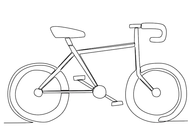 An old twowheeled bicycle World bicycle day oneline drawing