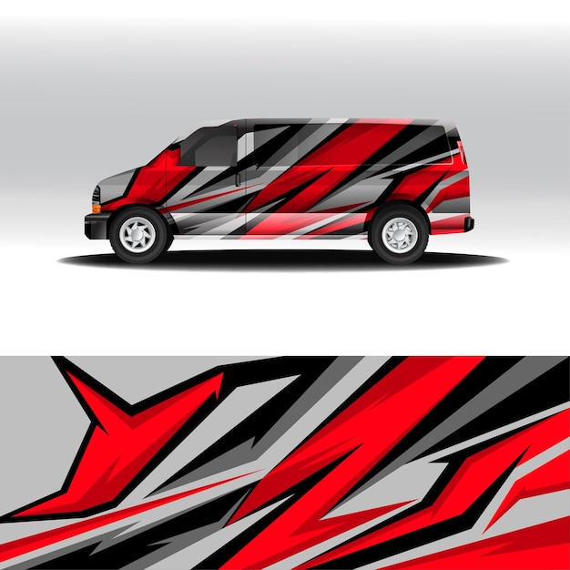 Old van wrap design template vector editable