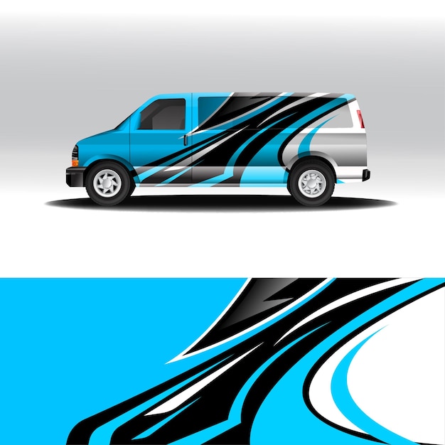 Old van wrap design template vector editable