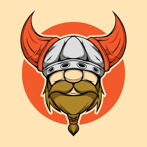 OLD VIKING HEAD VECTOR ILLUSTRATION