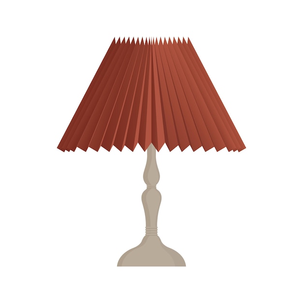 Old vintage table lamp. Vector isolated illustration in flat style