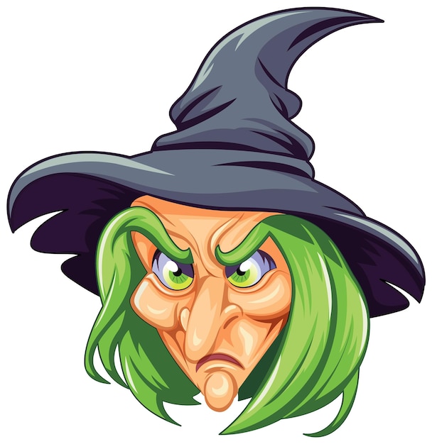 Old witch face cartoon character