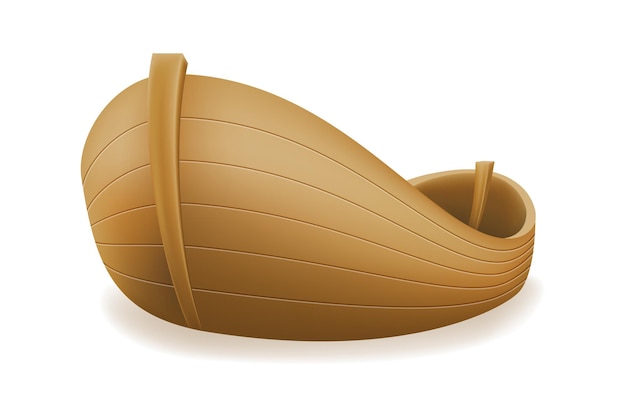 Old wooden fishing boat for amateur fishing vector illustration