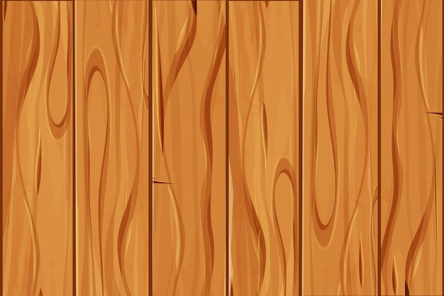 Vector old wooden texture, cover from planks, ui game background, seamless pattern in cartoon style